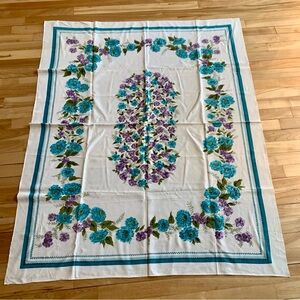 Vintage 50’s 60’s Flower Tablecloth